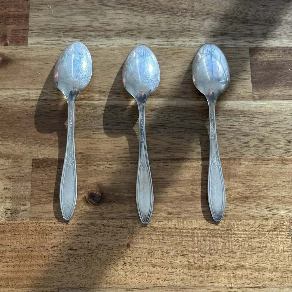International Silver Plate Lady Doris Soup Spoon‎  3 Pc Set Vintage Collectible